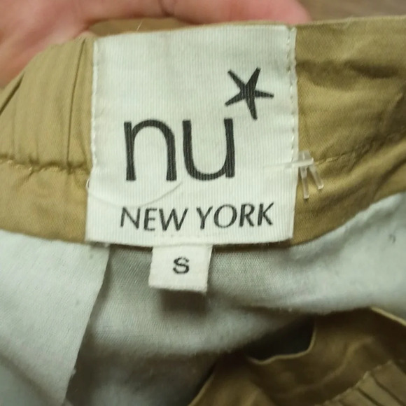 NU New York Khaki Pleated A Line Skirt ZZZ - Picture 4 of 7